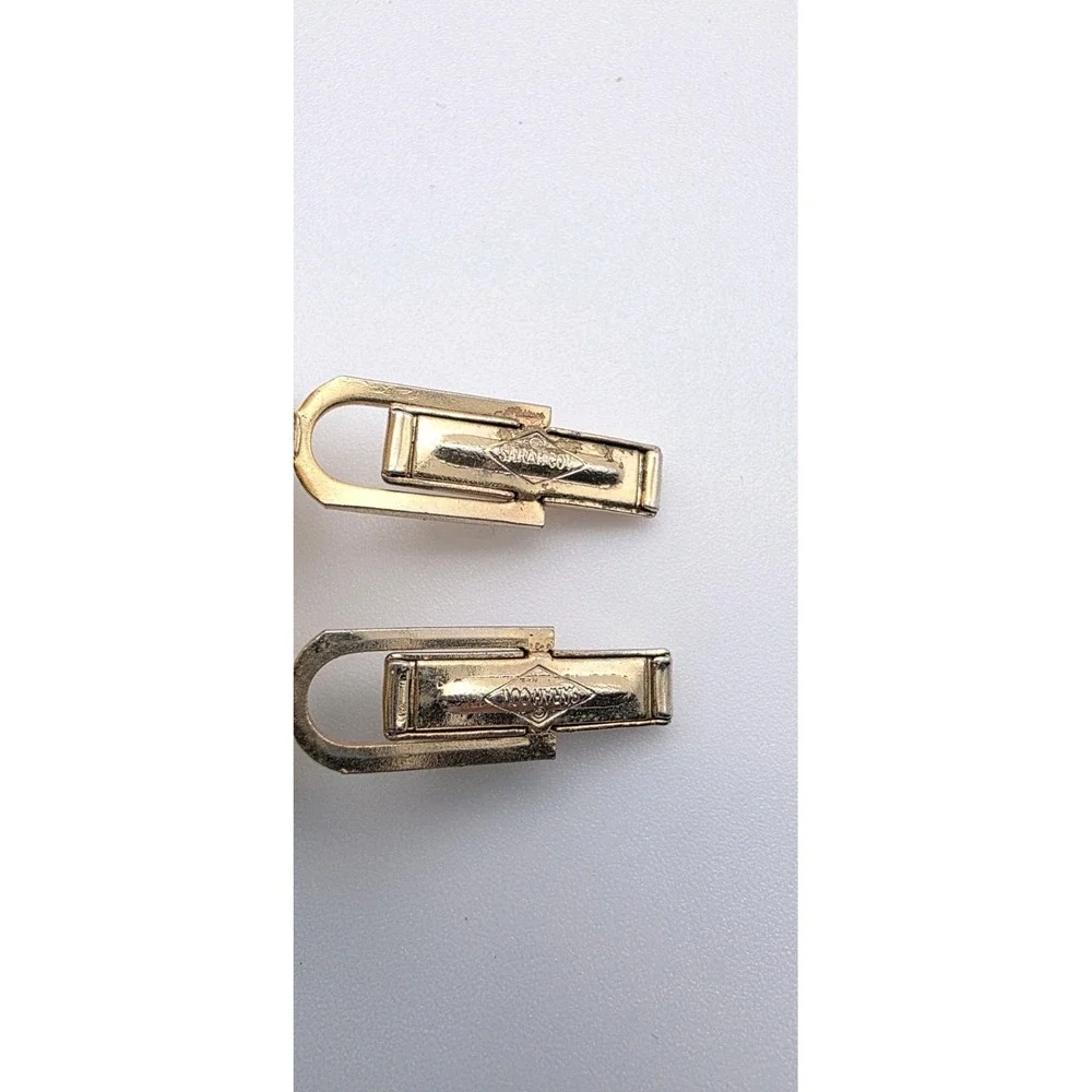 Vtg‎ Sara Coventry Cufflinks Green Lucite Gold Tone Transluscent Inner Stairs